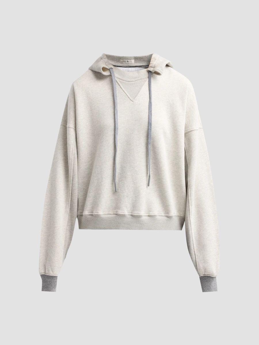Mother Women's The Half Base Hoodie - Light Heather Grey - Size XL