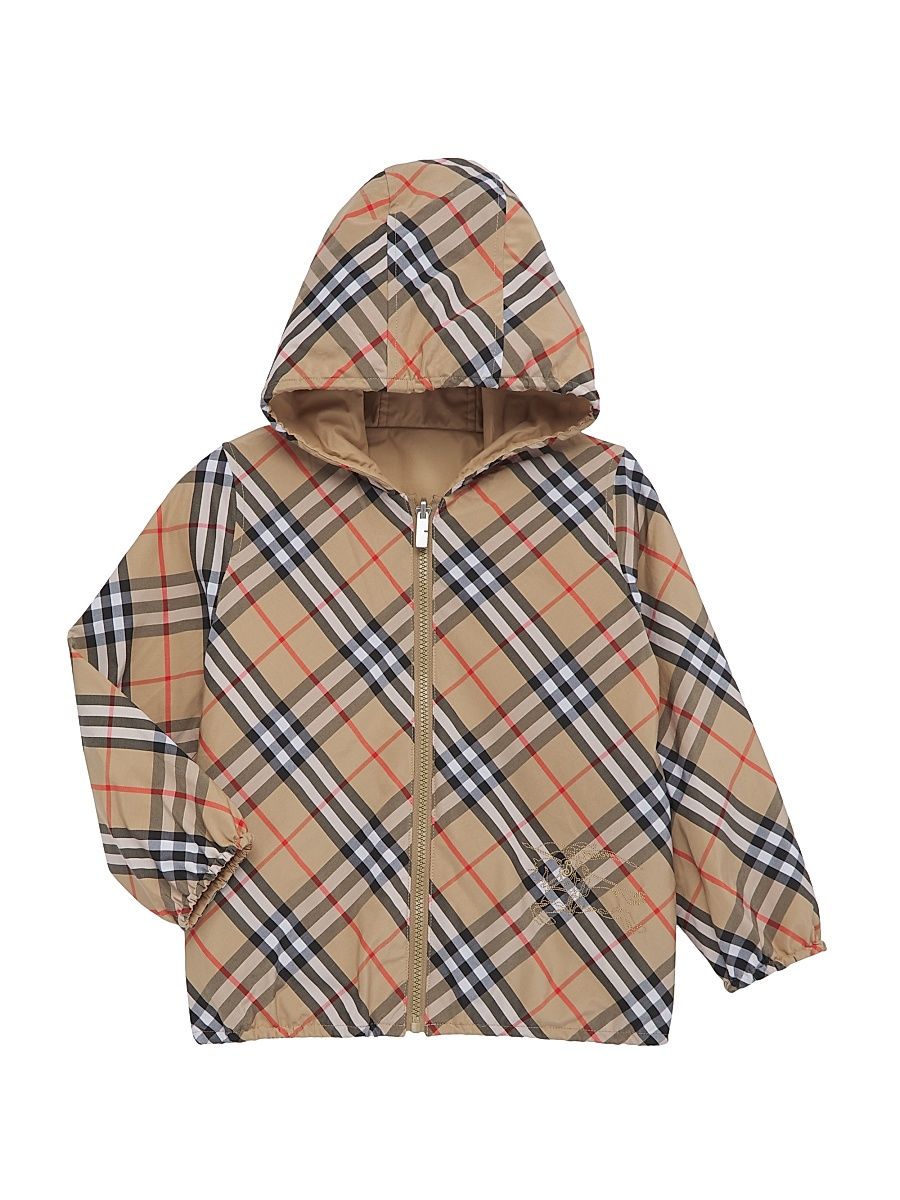 Little Boy's & Boy's Reversible Windbreaker Jacket - Sand Check - Size 8