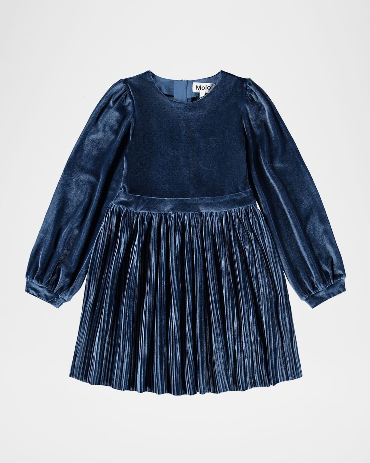 Girl & apos;s Cyrilli Pleated Velour Dress, Size 2T-6
