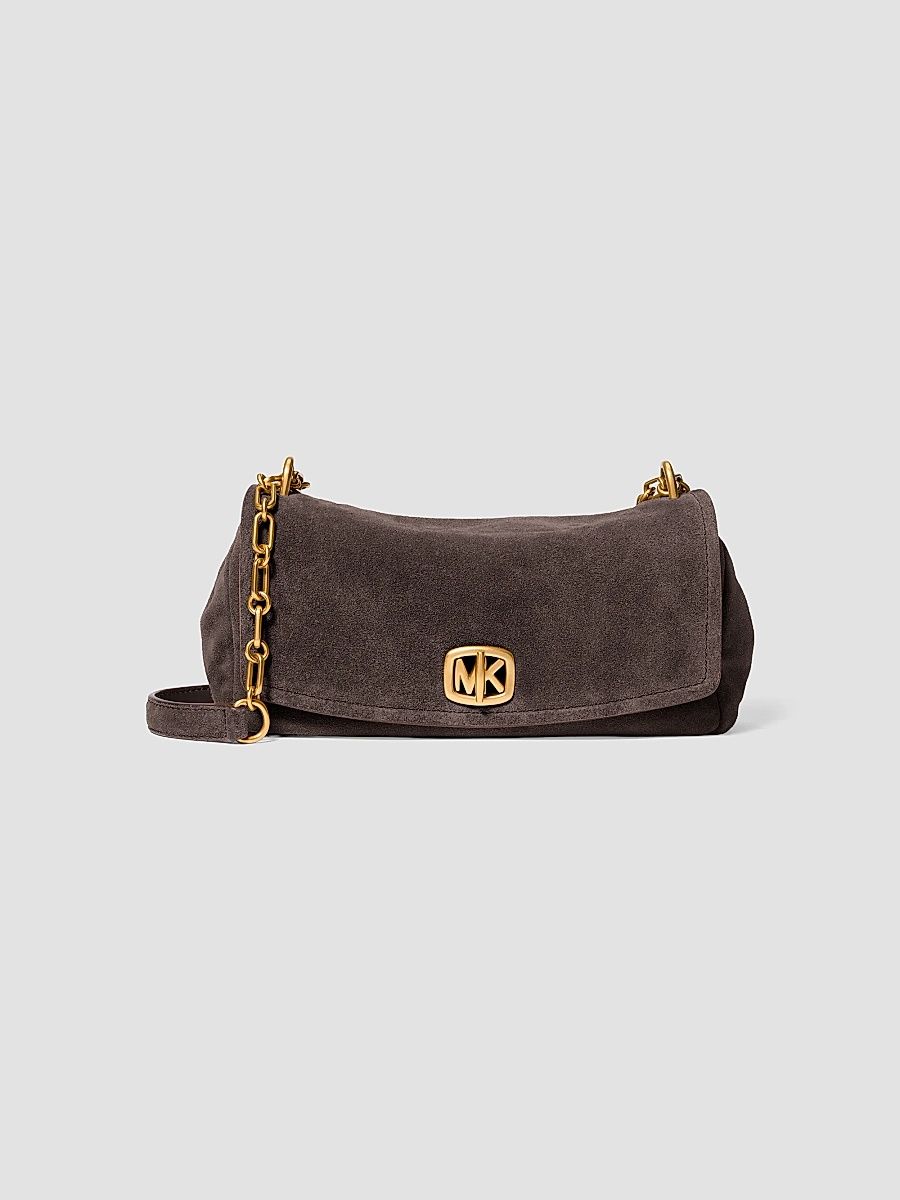 Women's Bryant Small Suede Shoulder Bag - Chocolate