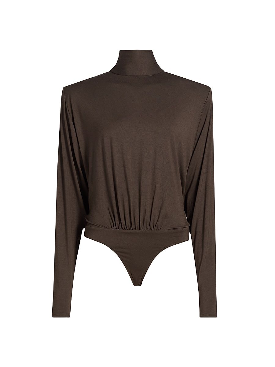 Women's Bri Turtleneck Bodysuit - Brown - Size Large