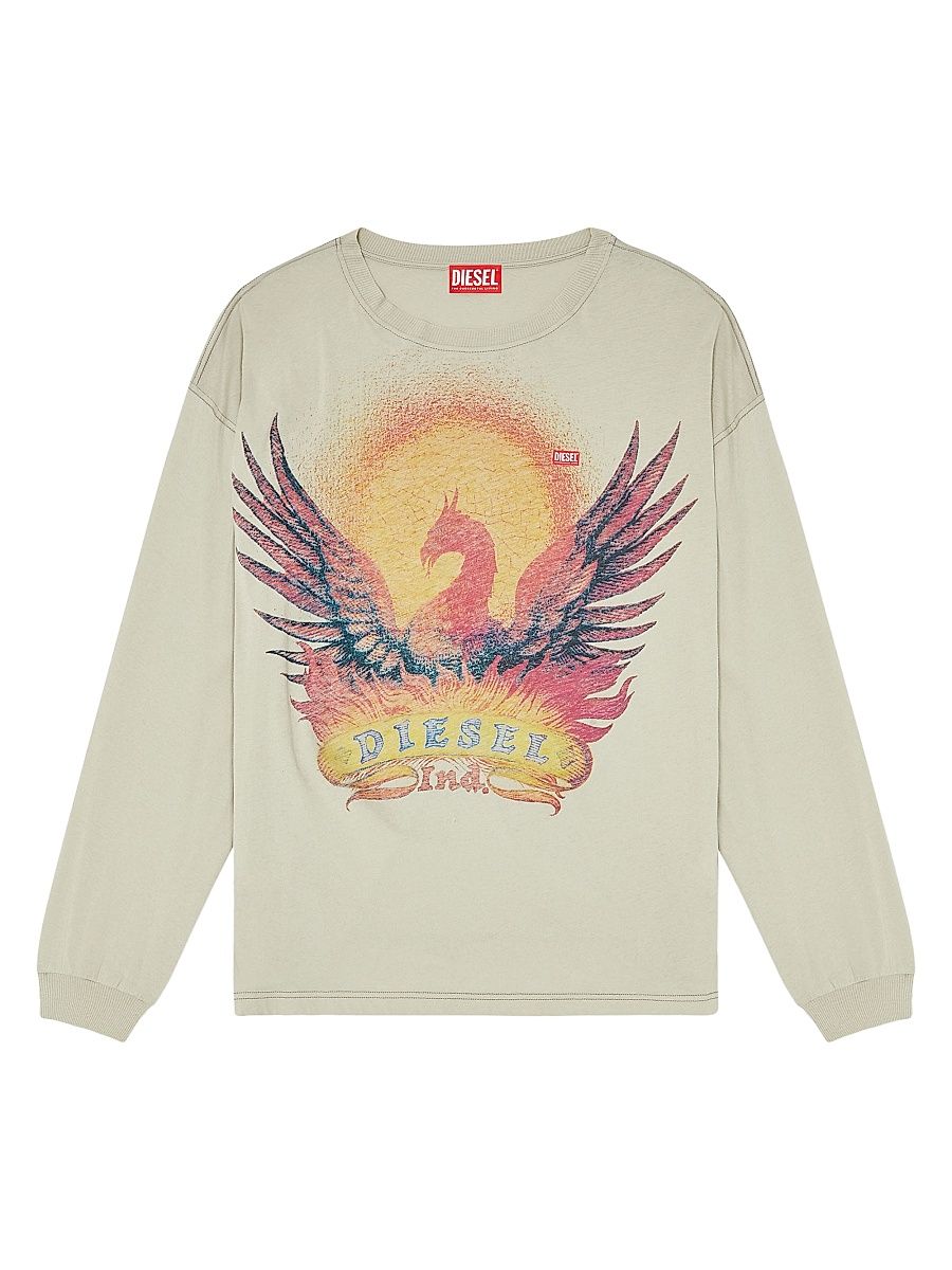 Men's Phoenix Graphic Cotton Shirt - Natural - Size XXL
