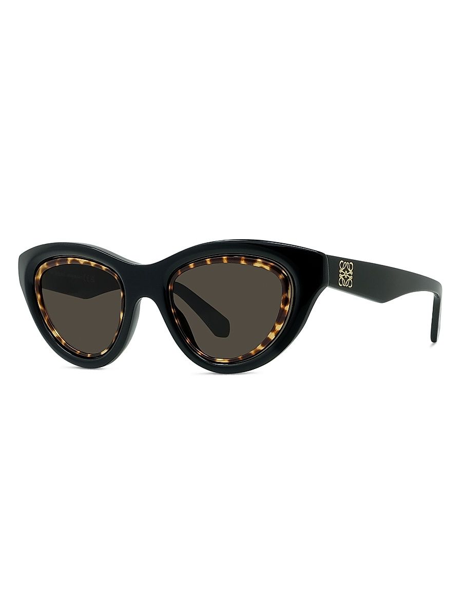 Women's 55MM Cat-Eye Sunglasses - Black Brown