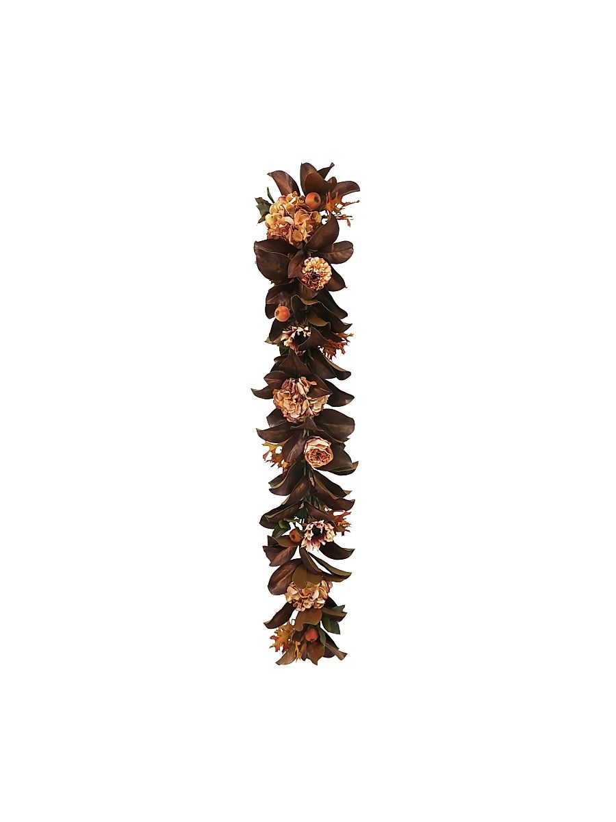 Artificial Magnolia & Autumn Flowers Garland