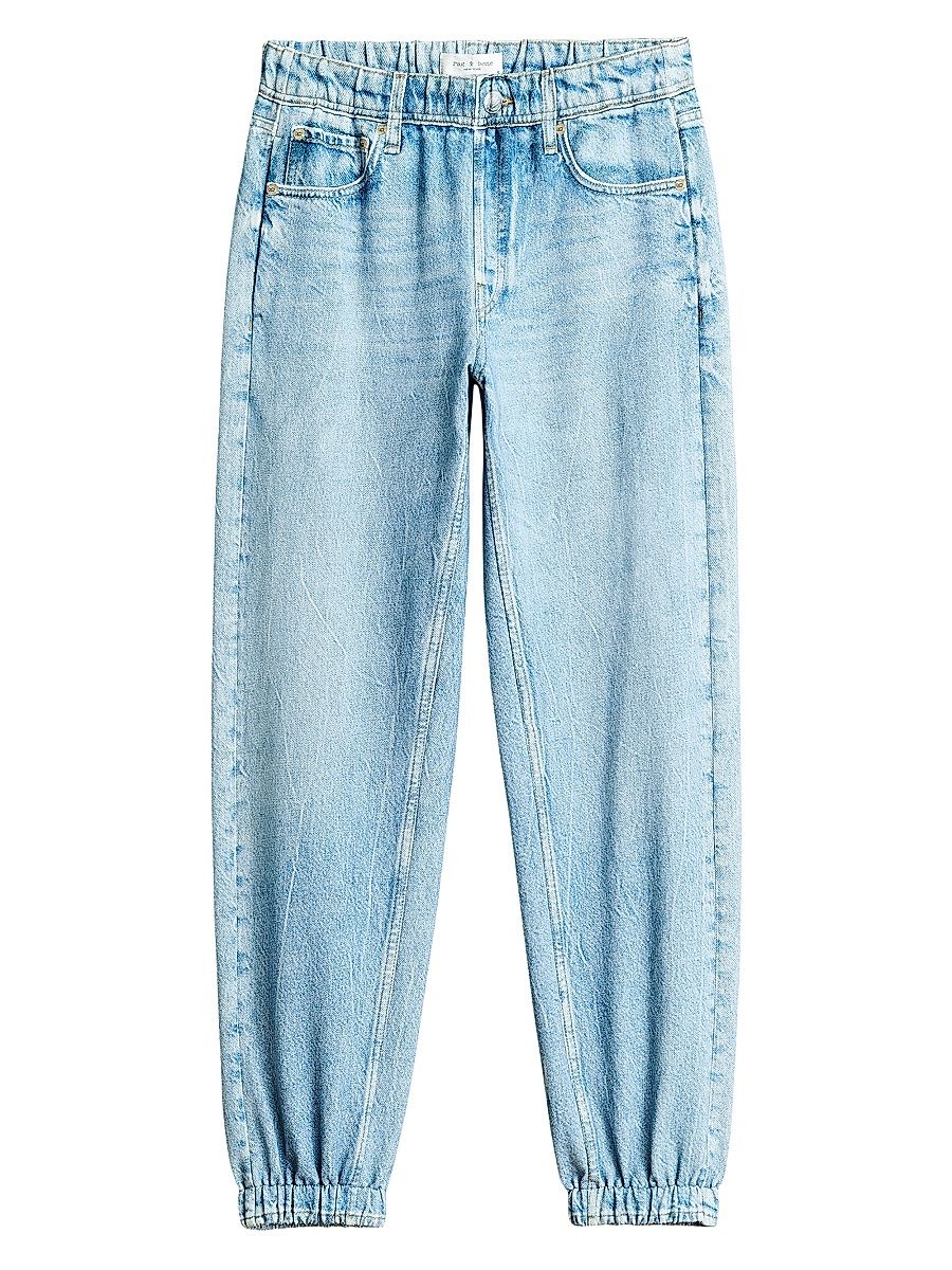 Women's Miramar Denim-Print Joggers - Kacy - Size Large