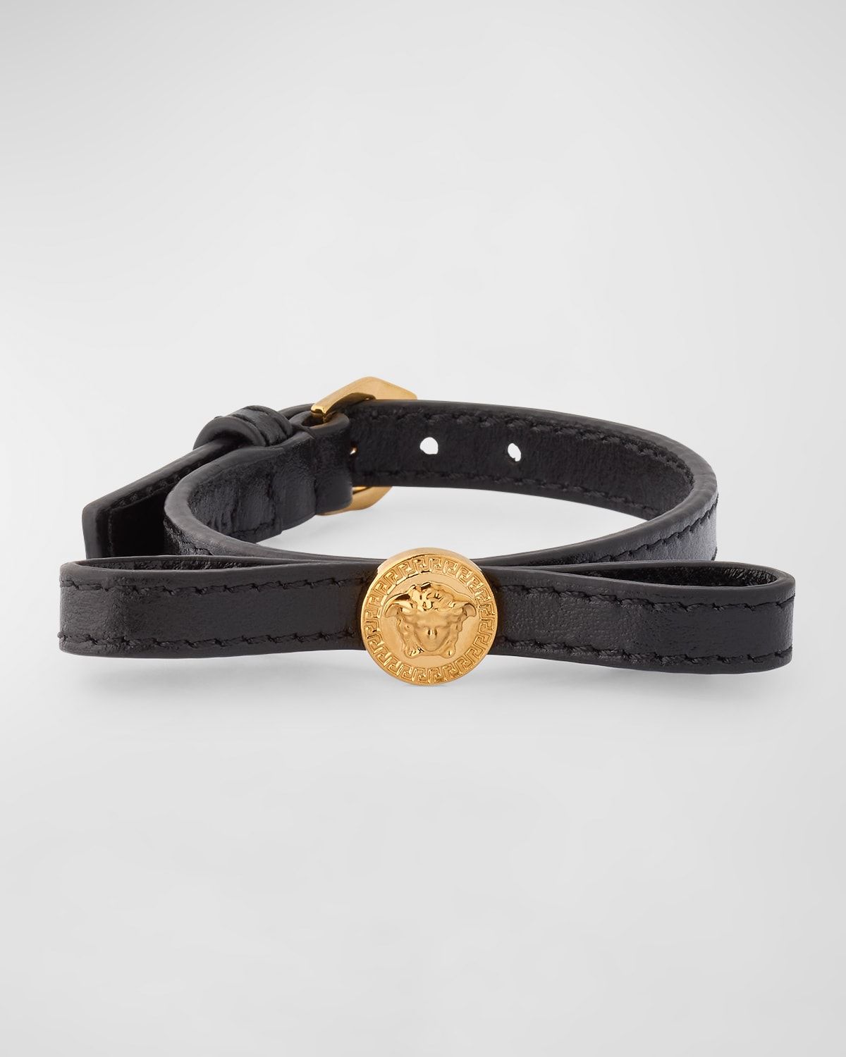 Medusa Greca Leather Bracelet