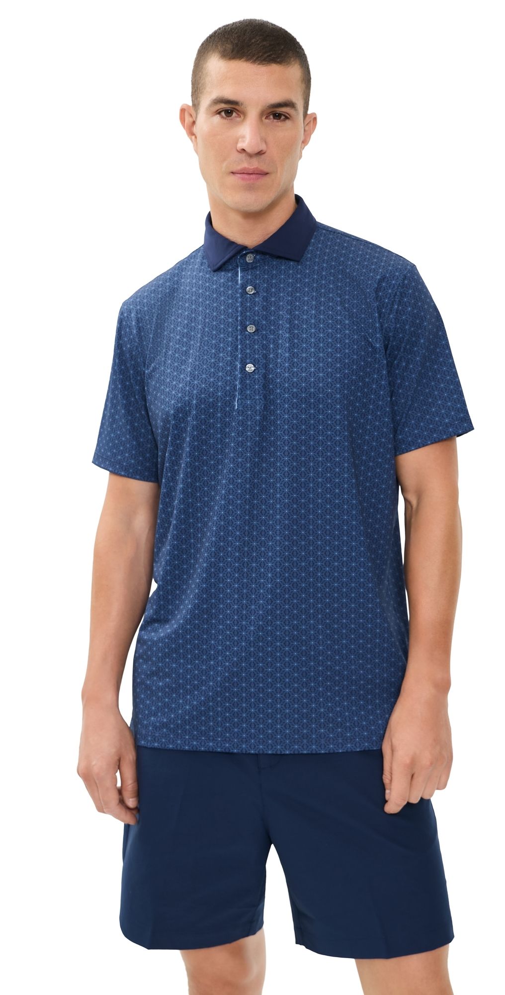 Greyson Deco Polo Top MALTESE BLUE L