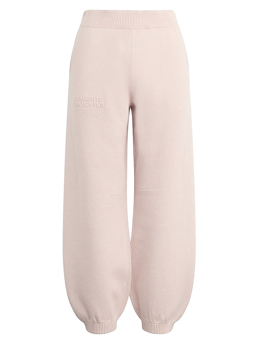 Women's The Fatigue Sisters Cotton-Cashmere Barrel Joggers - Blush Pink - Size Large