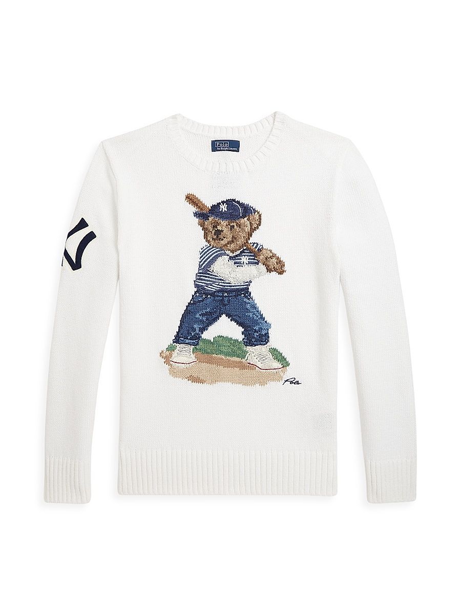 Little Boy's & Boy's Yankees Crewneck Sweater - Deckwash White Combo - Size 14