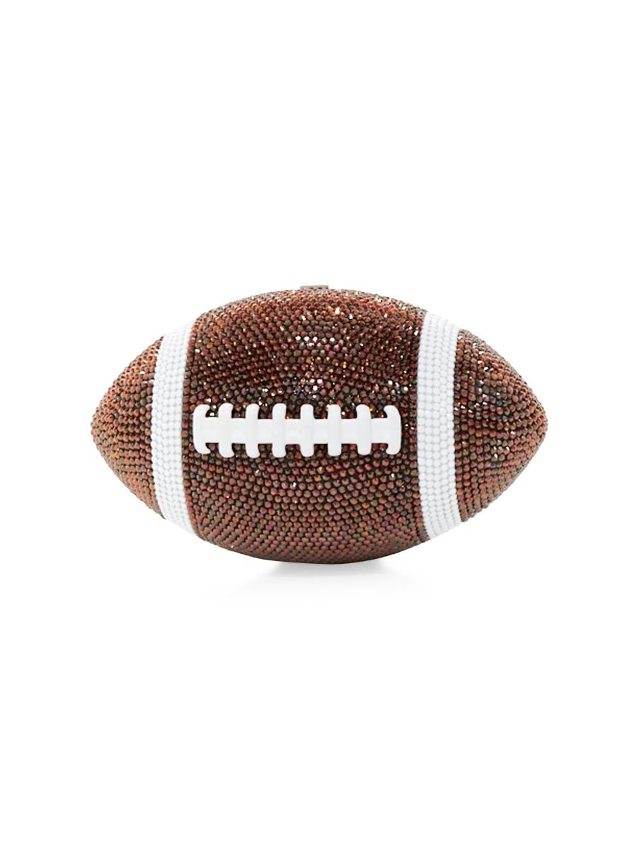 Judith Leiber Couture Women's Game Day Football Pigskin Crystal Clutch - Brown