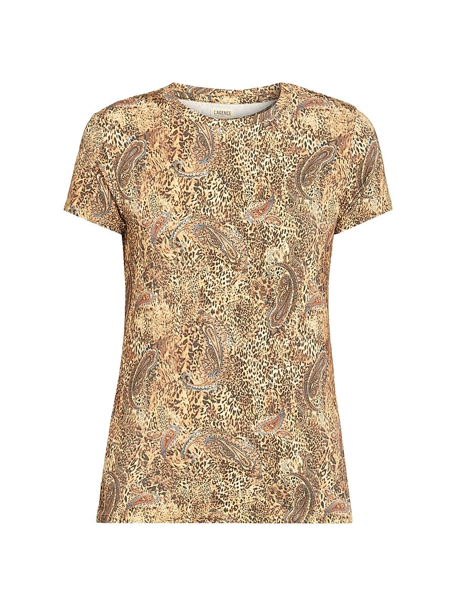 Women's Ressi Valencia Leopard Print T-Shirt - Brown Blue - Size Small
