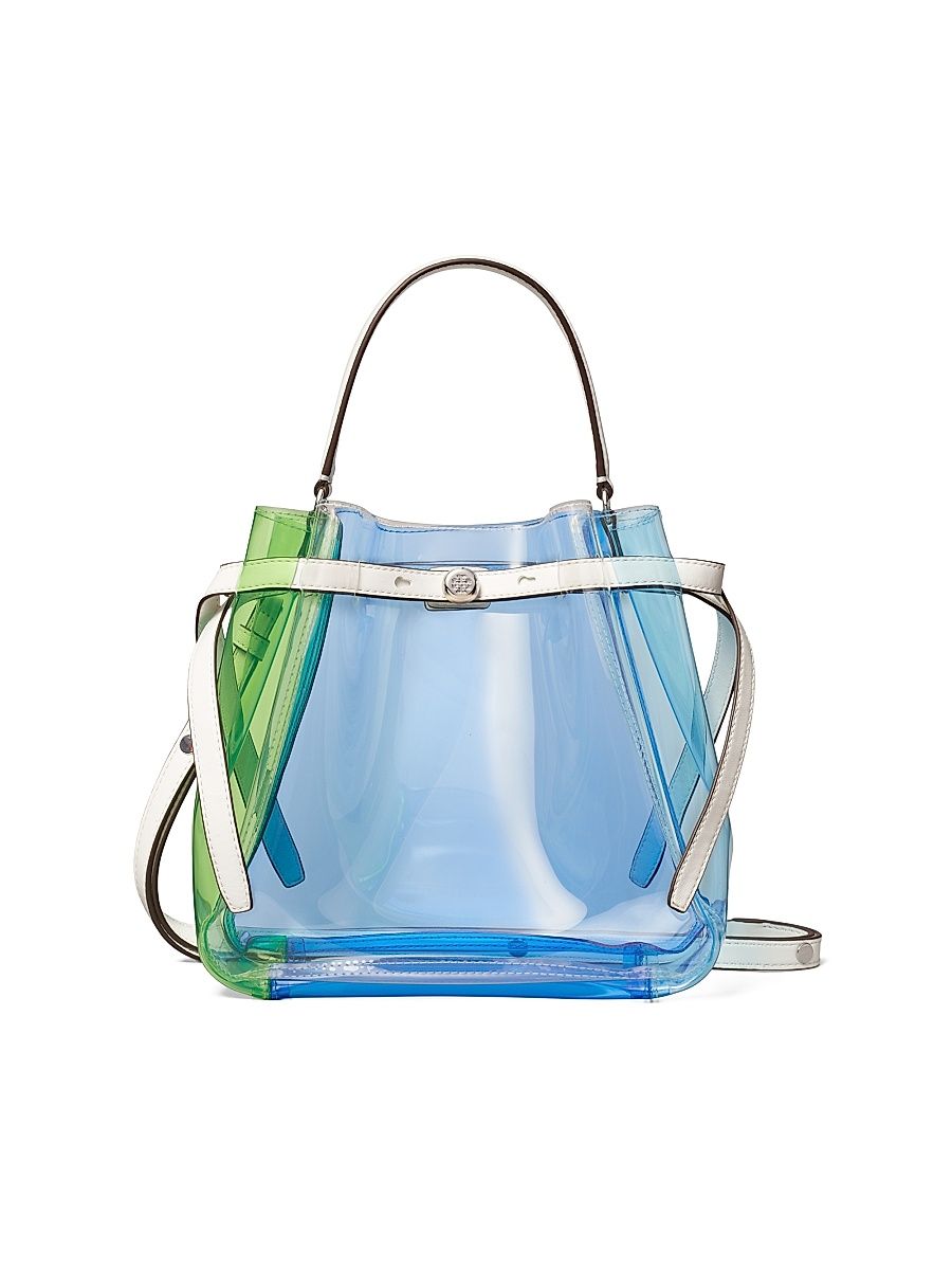 Women's Romy Colorblocked Clear Bucket Bag - Pool Blue