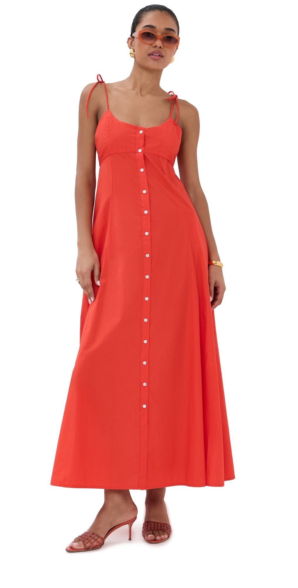 Rosie Assoulin High Garden Maxi Dress Persimmon 0