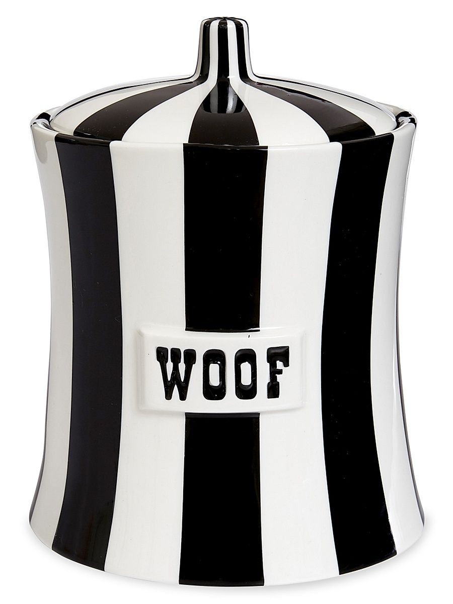 Jonathan Adler Vice Woof Striped Canister - Black