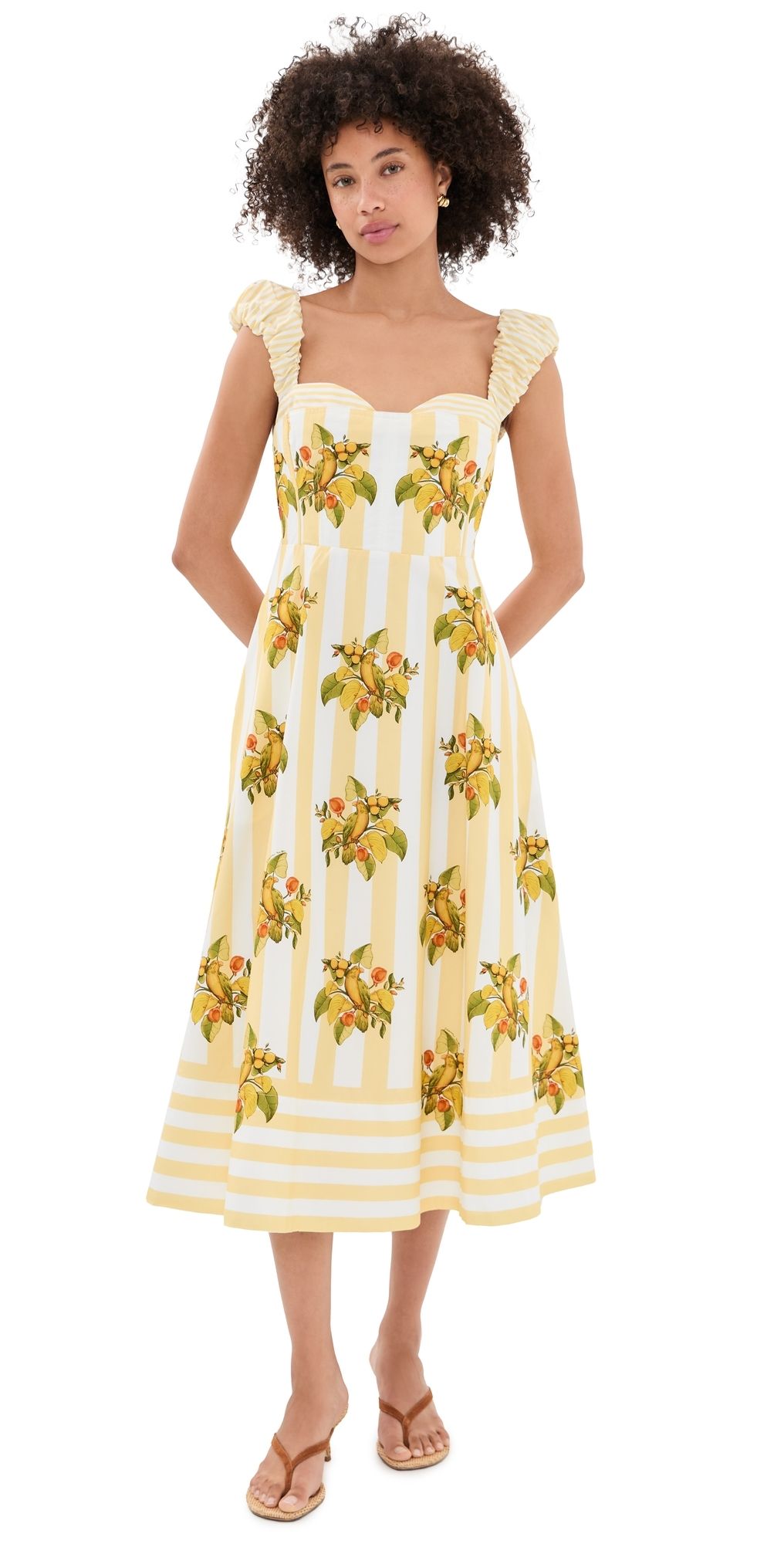 FARM Rio Lemon Birds Multicolor Cropped Dress Lemon Birds Multicolor S