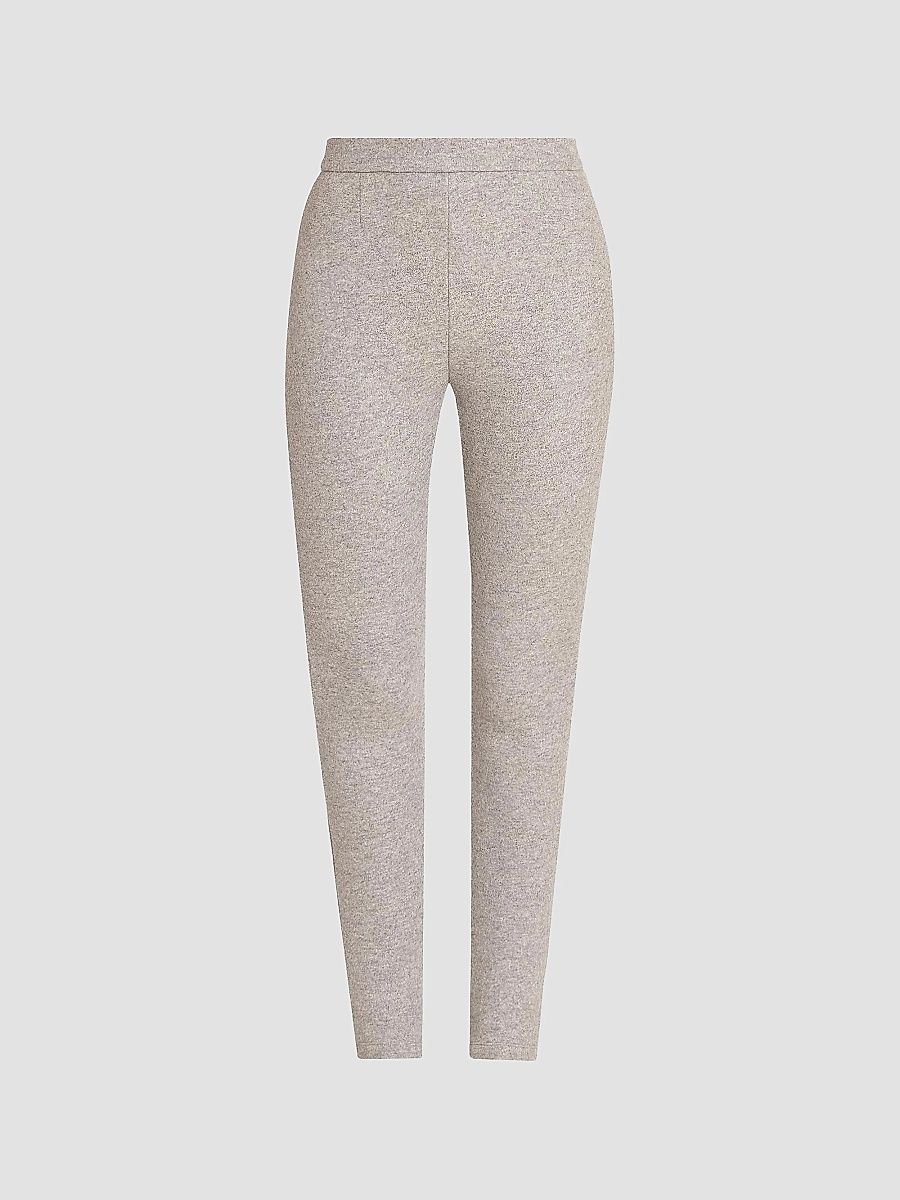 Balmain Women's Zipped Stretch-Wool-Cotton Leggings - Gris - Size XS