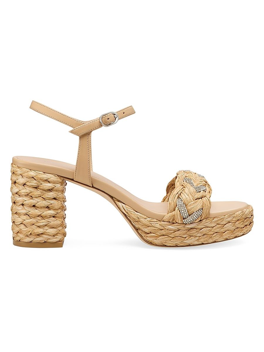 Women's Lana Raffia 80MM Platform Sandals - Natural Tonal - Size 8