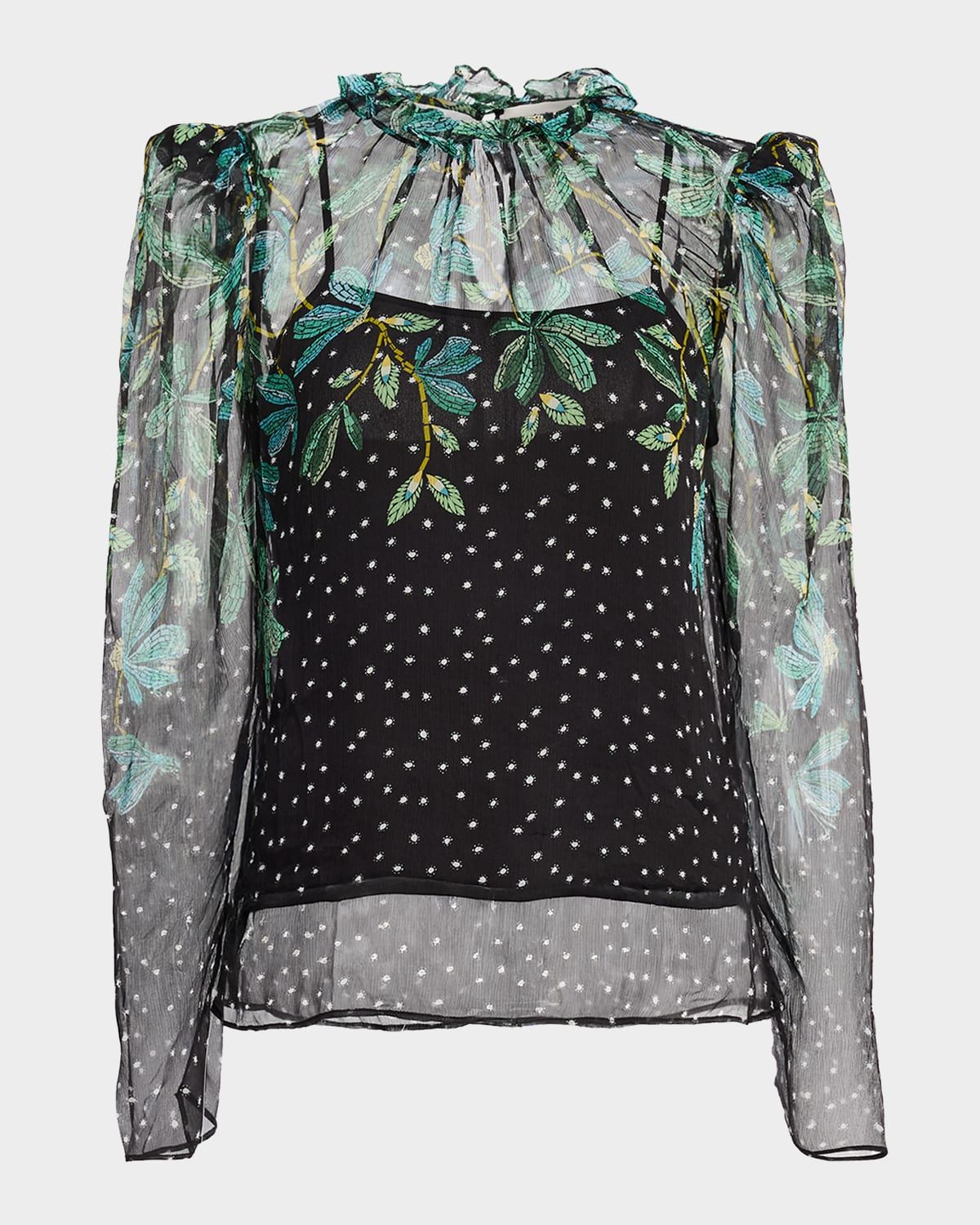 Mel-B Floral Silk Georgette Blouse