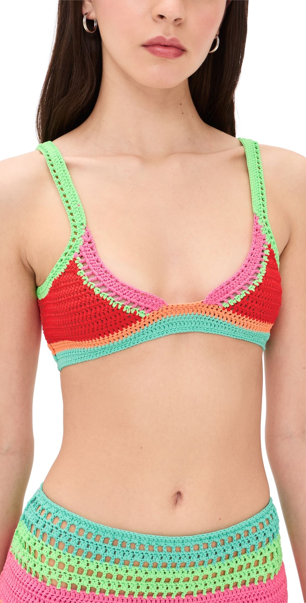 Beach Riot Milana Bikini Top Aqua Haze Crochet M