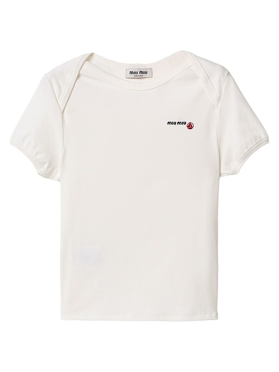 Women's Petit Bateau X Miu Miu Stretch Jersey Regular T-Shirt - White - Size Large