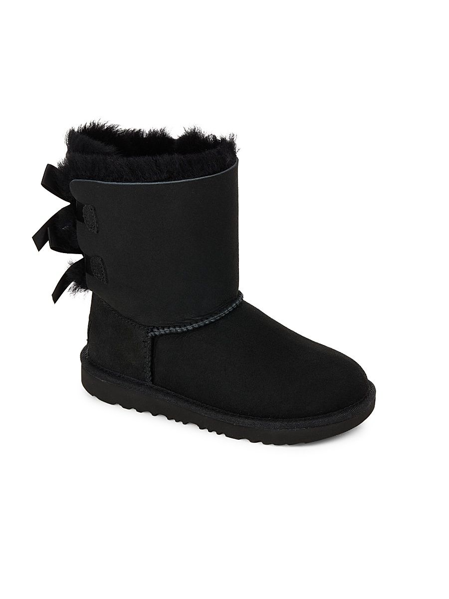 Baby Girl's, Little Girl's & Girl's UGGpure Bailey Bow II Boots - Black - Size 13 (Child)