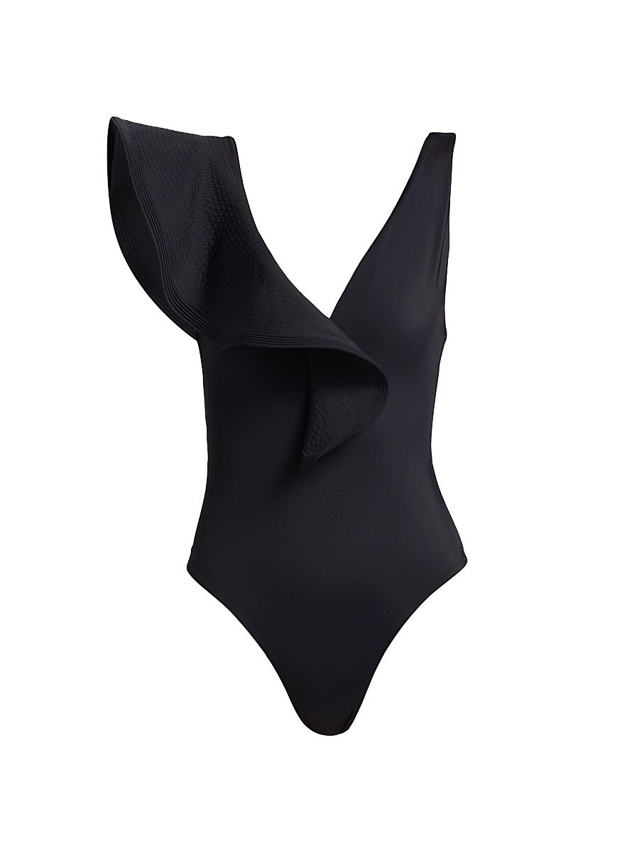 Women's Las Islas Winter Sun Boleros Y Veleros Swimsuit - Black - Size Small