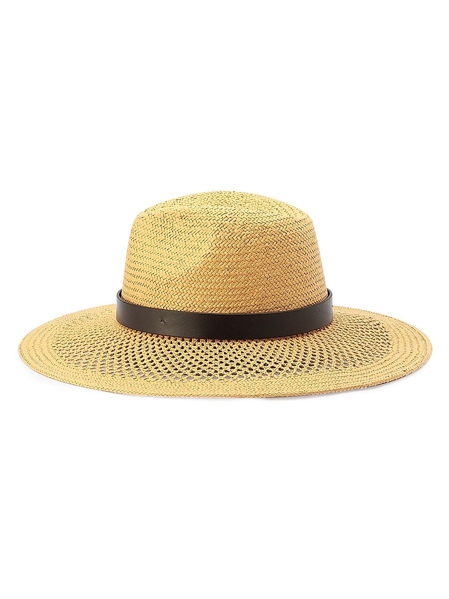 Women's Open Weave Straw Fedora - Brown - Size Small