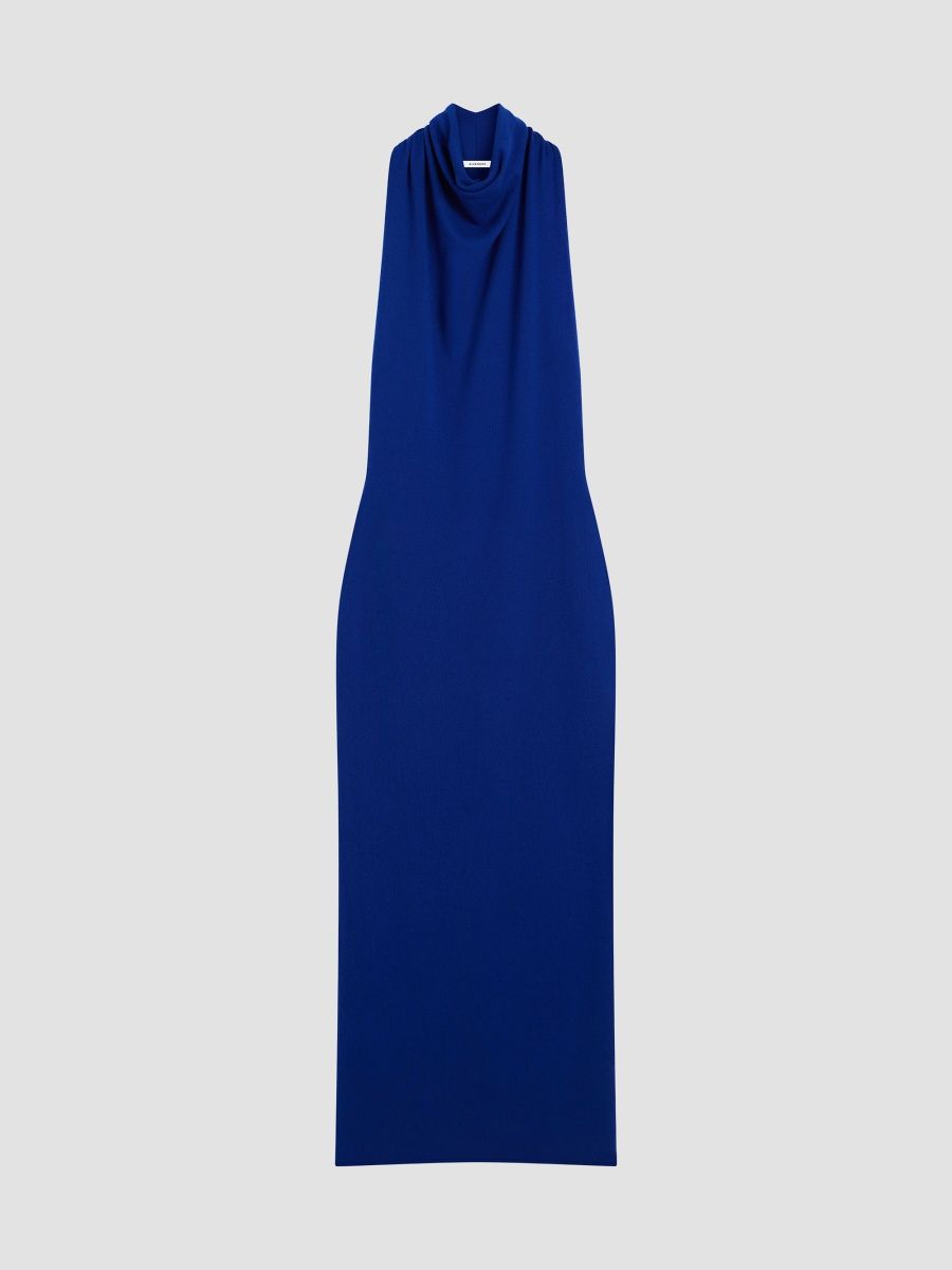 Givenchy Women's Long Draped Dress in Wool - Saphire Blue - Size XS
