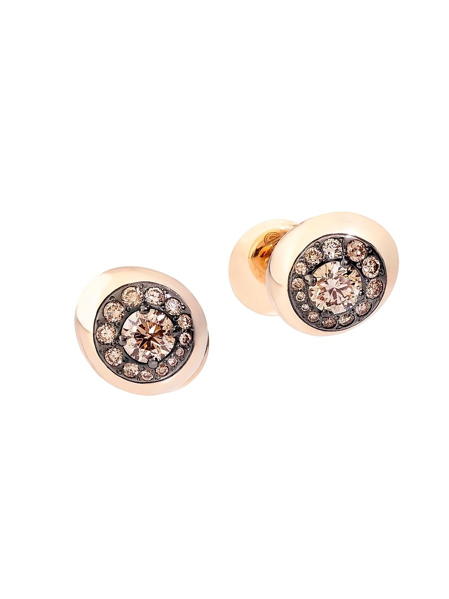 Women's Nuvola 18K Rose Gold & Brown Diamond Stud Earrings - Brown Diamond