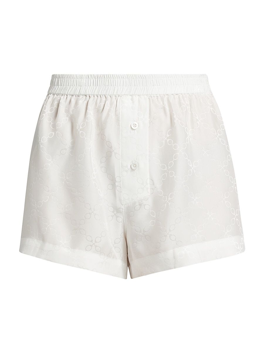 Women's Handcuff Jacquard Boxer Shorts - Ivory - Size Large