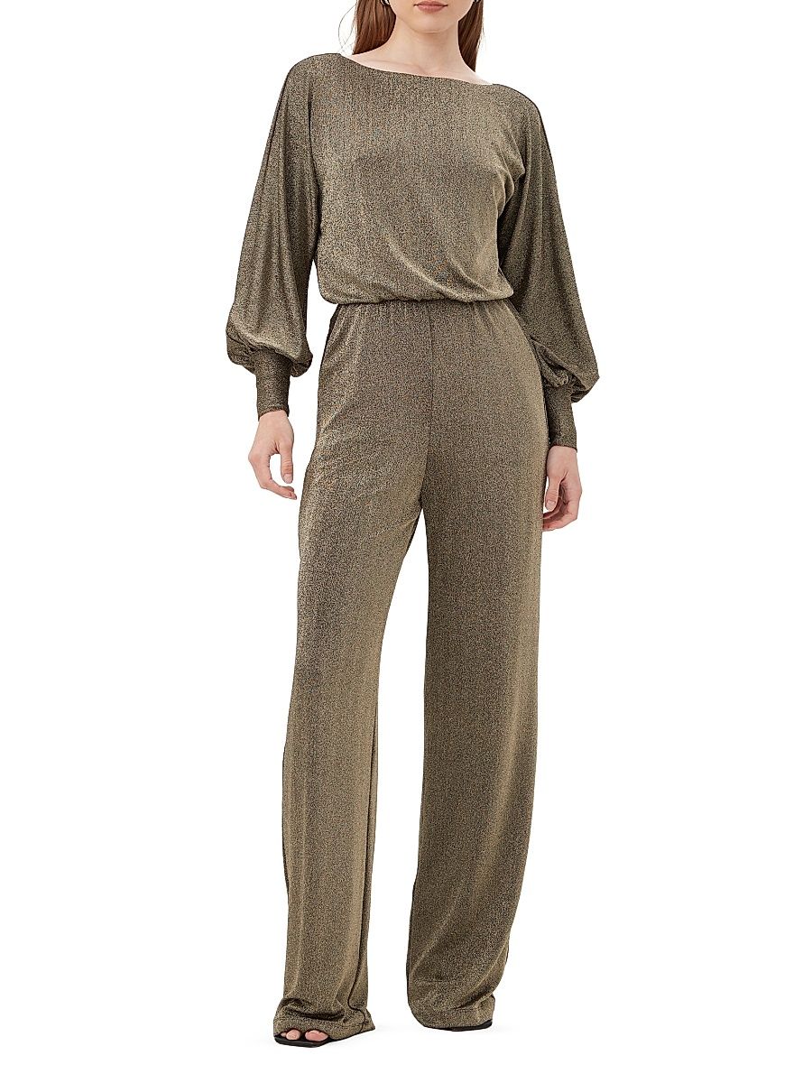 Women's Europa Metallic Jumpsuit - Gold - Size XL