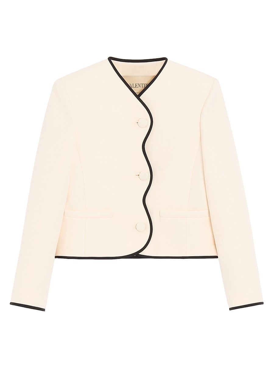 Women's Crepe Couture Jacket - Vanilla Black - Size 6