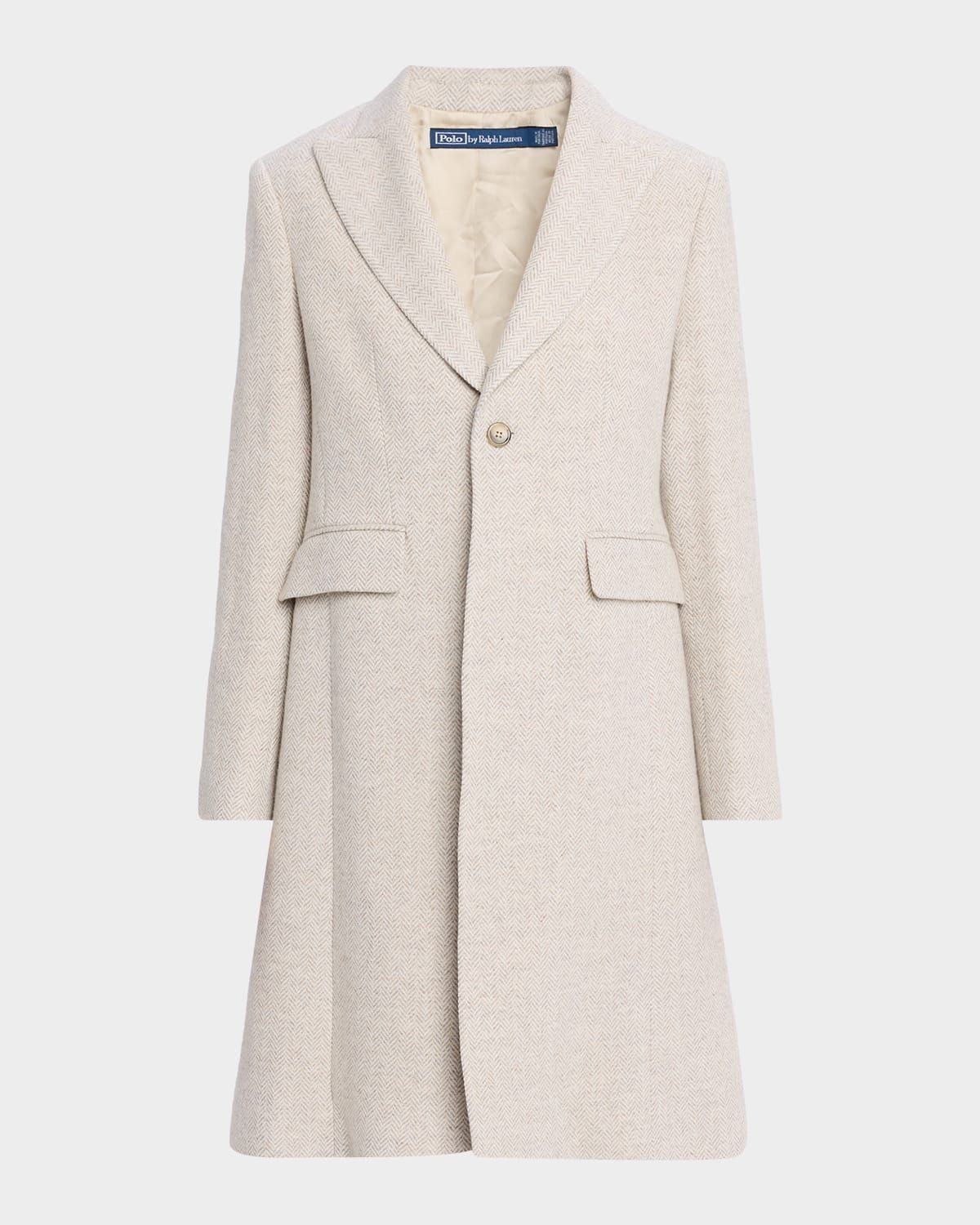 Single-Button Herringbone Coat