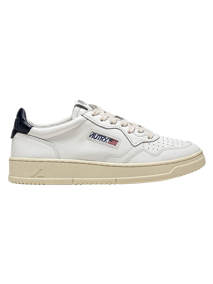 Women's Medalist Two-Tone Leather Low-Top Sneakers - White - Size 9