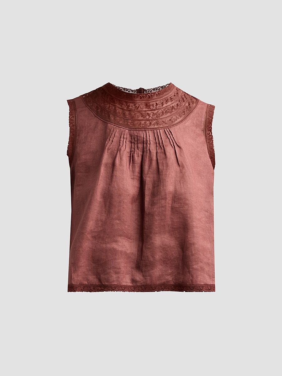 Women's Liletta Lace-Trim Top - Dahlia - Size XS
