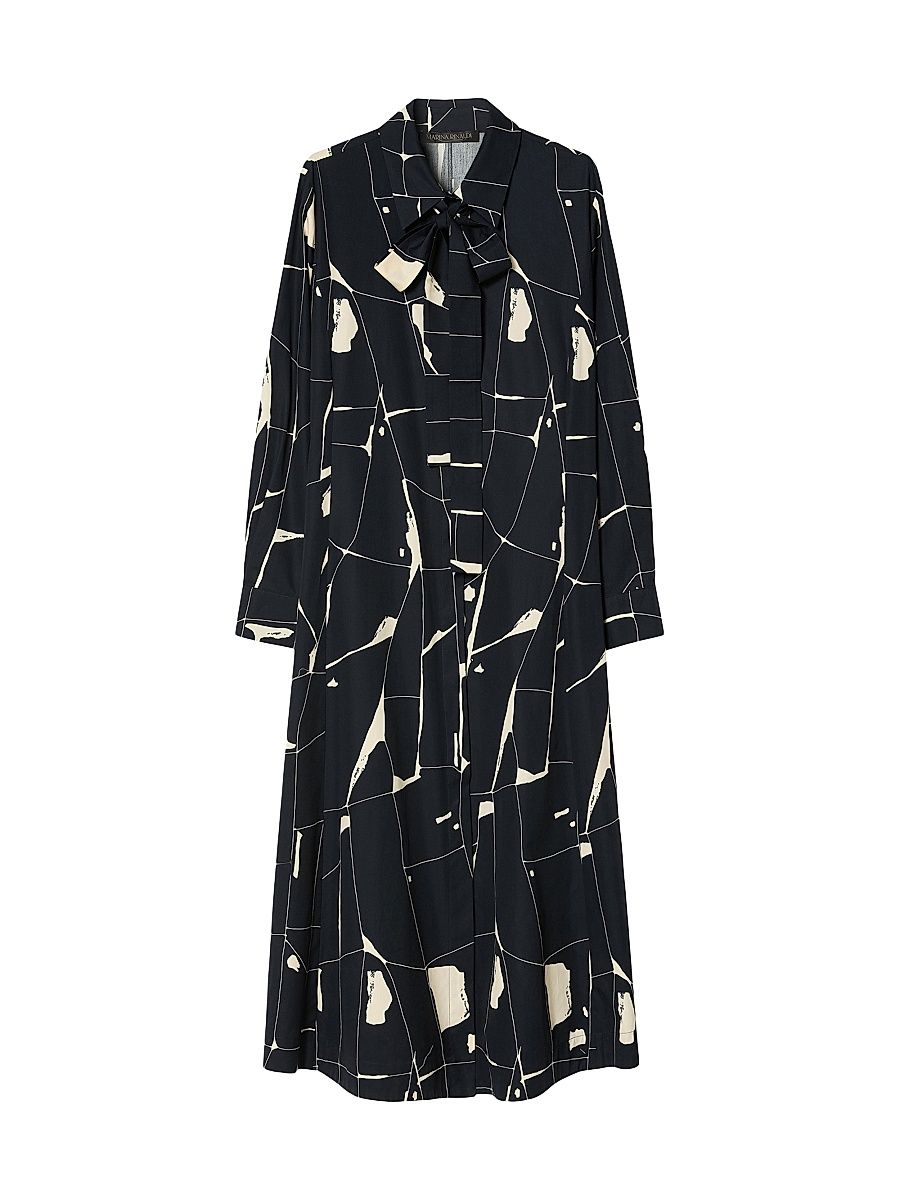 Women's Cotton Poplin Dress - Midnight Blue - Size 14