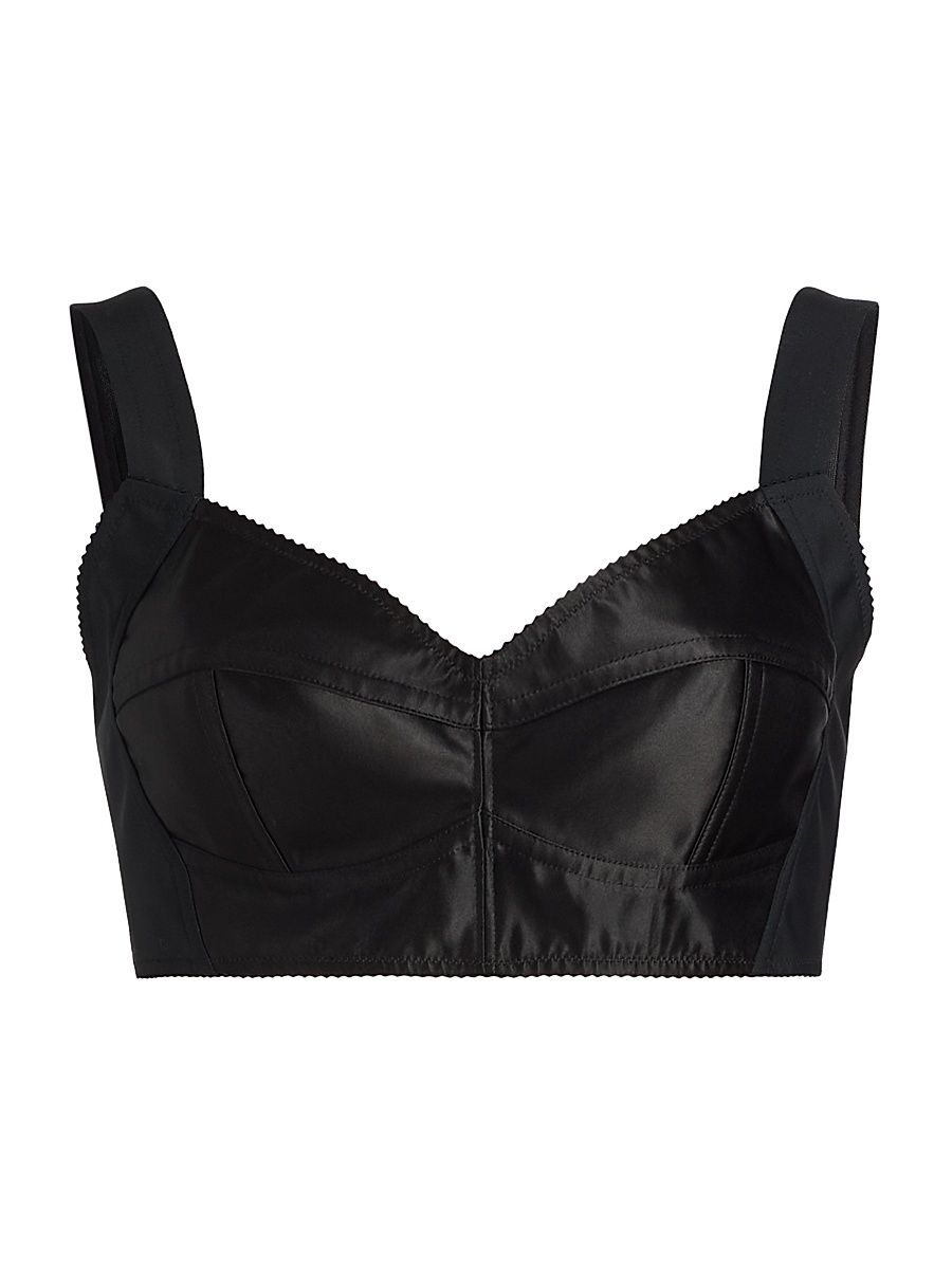 Women's Satin Bra Top - Nero - Size 10