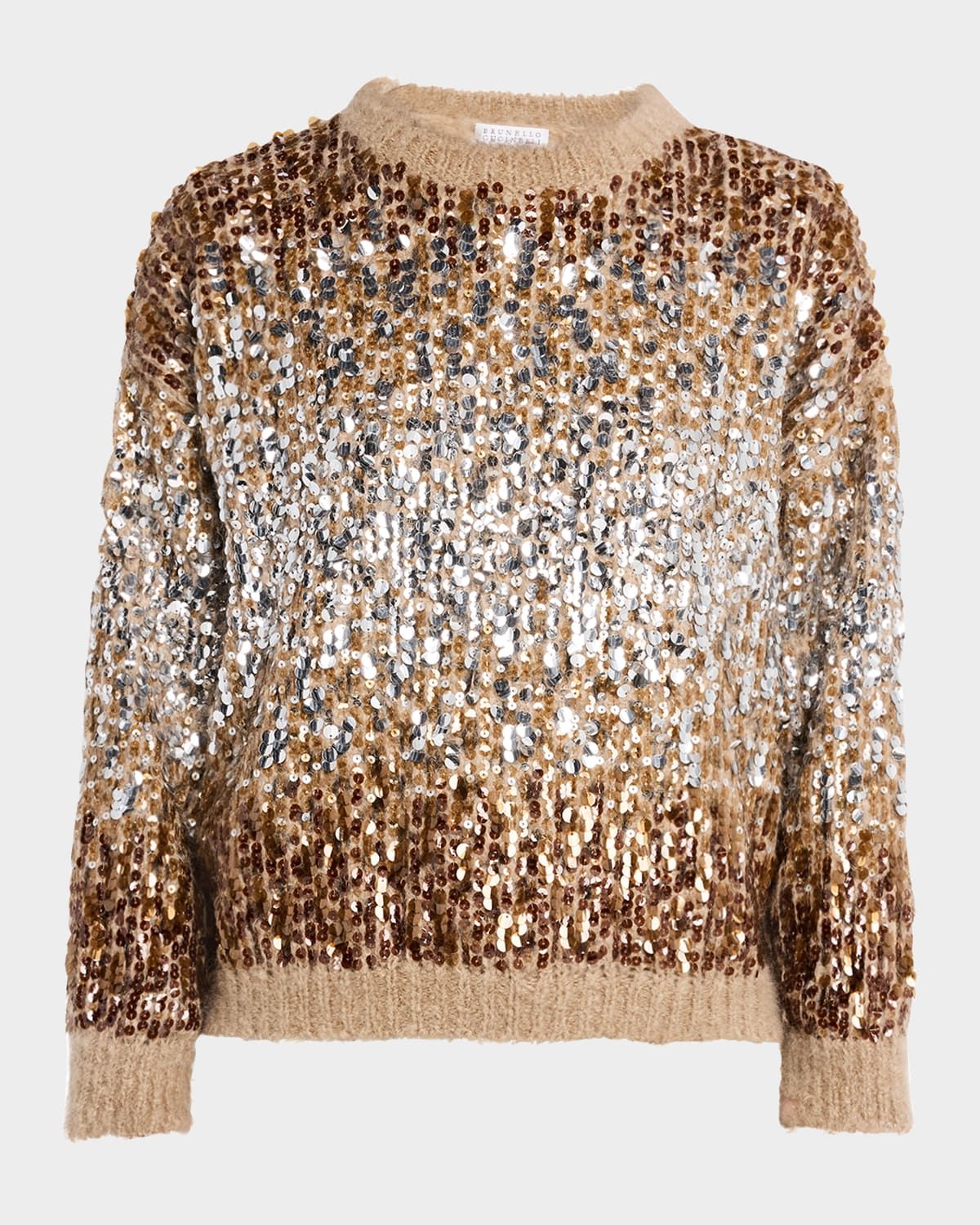 Degrade Pailette Mohair Crewneck Sweater