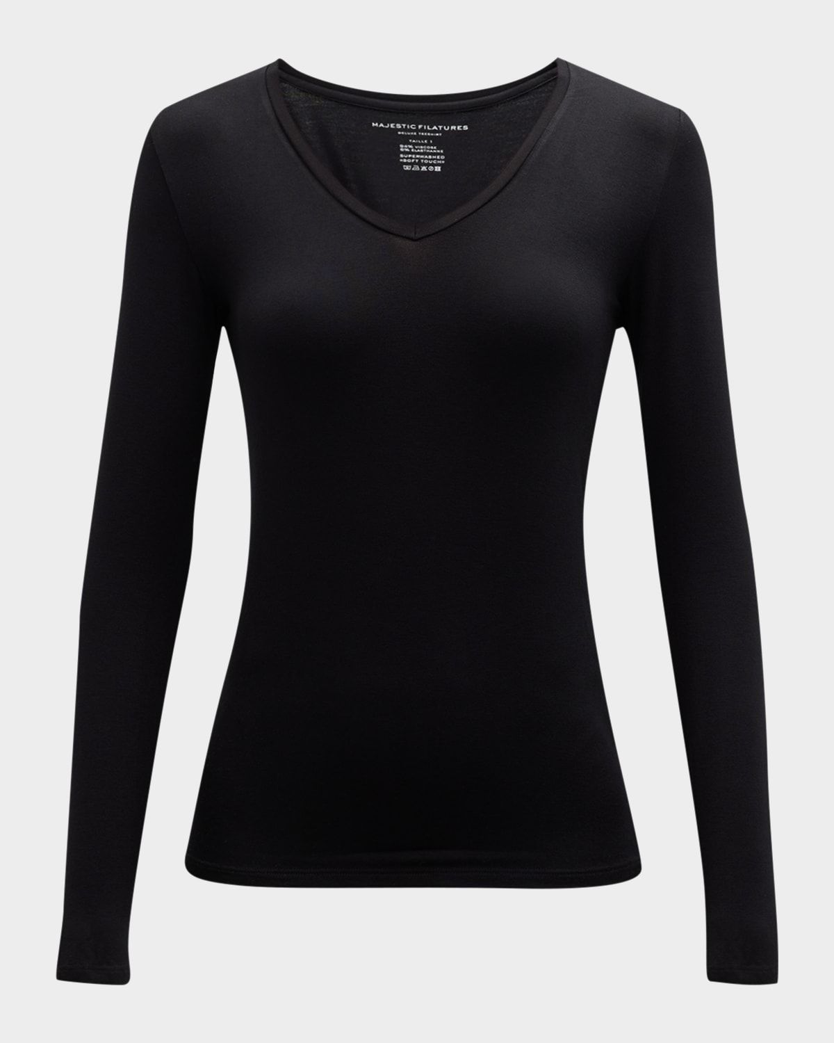 Soft Touch Long-Sleeve V-Neck Tee