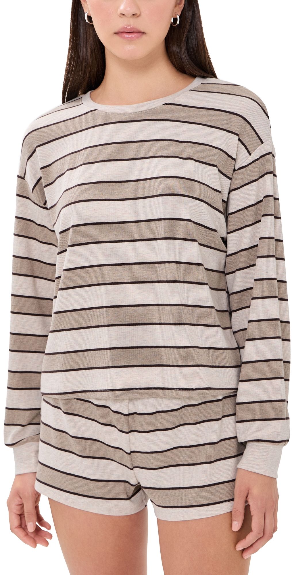 HONEYDEW Weekend Snooze Set Coffee Stripe L