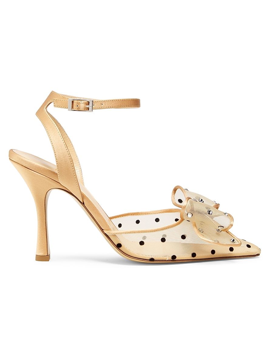 Women's Diamante Bow Pumps - Champagne - Size 9.5