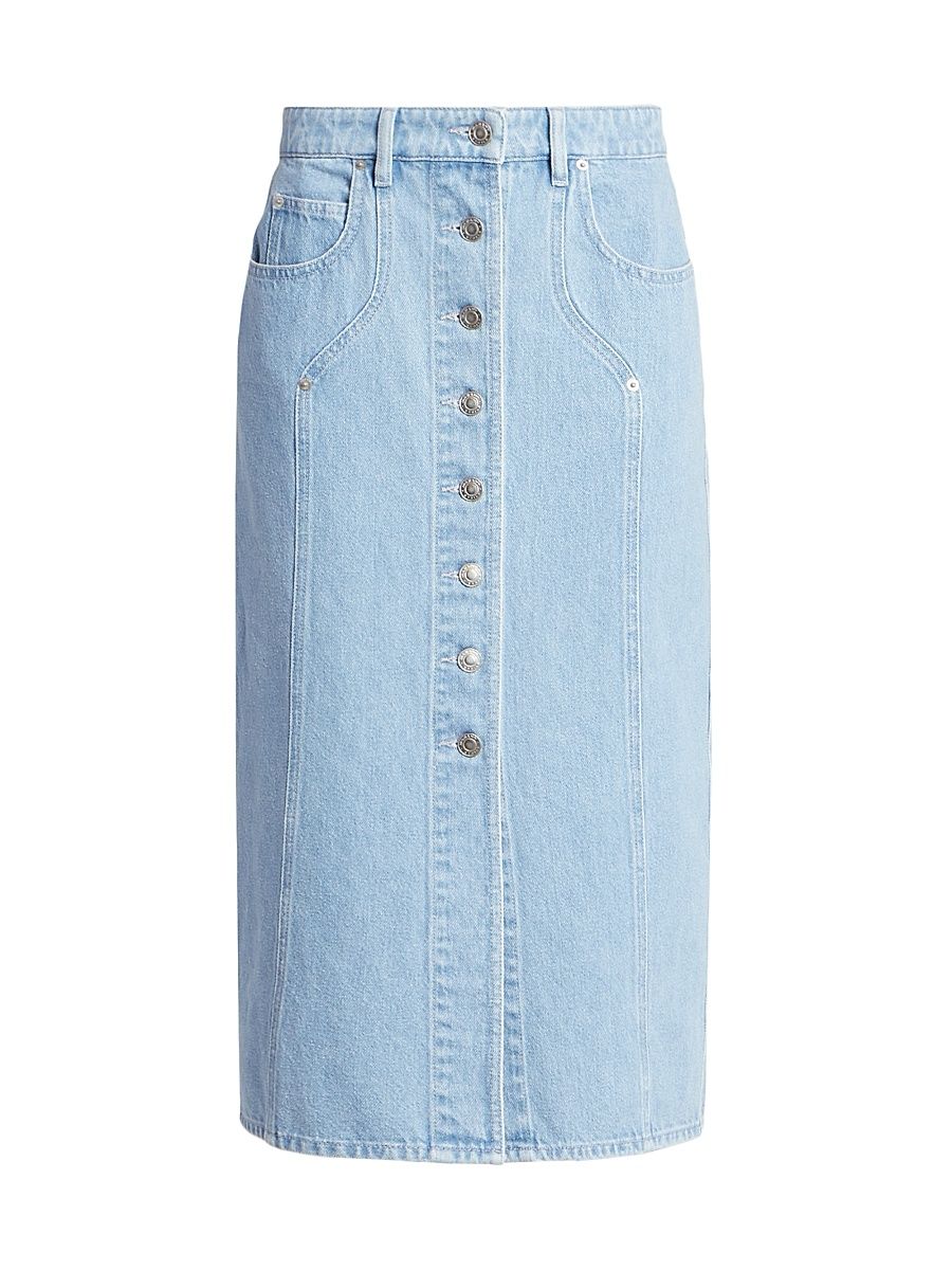 Women's Vandy Denim Button-Front Skirt - Light Blue - Size 8