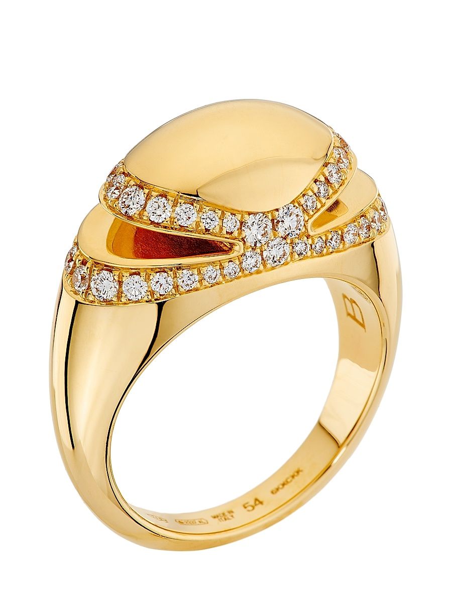 Women's Cabochon 18K Yellow Gold & 0.56 TCW Diamond Ring - Yellow Gold - Size 7.25