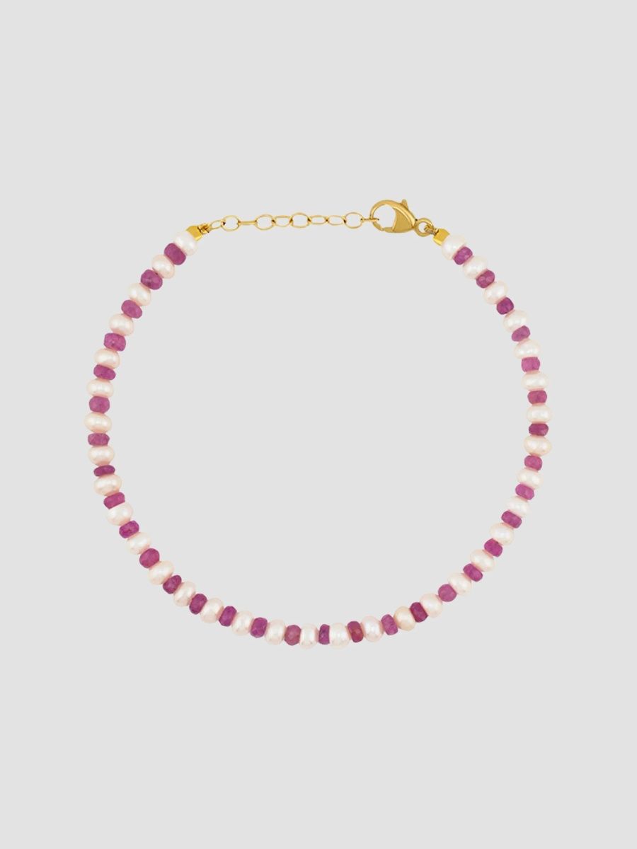Jia Jia Women's Ocean Connection 14K Yellow Gold, Cultured Freshwater Pearl & Sapphire Bracelet - Pink