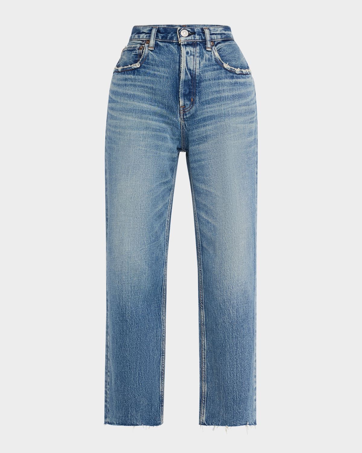 Plainedge Wide Straight Cropped Jeans