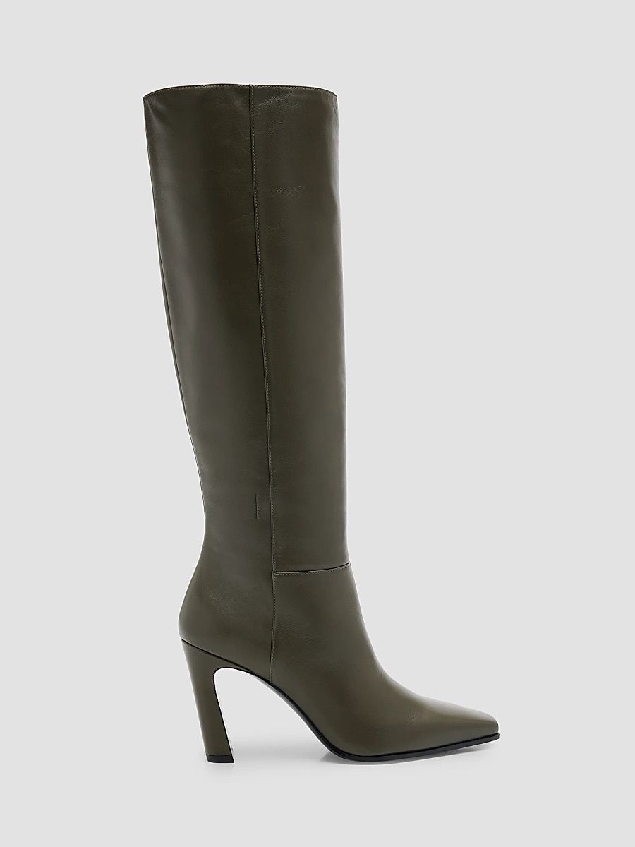 Stuart Weitzman Women's Stassi 85MM Leather Knee-High Boots - Black - Size 12