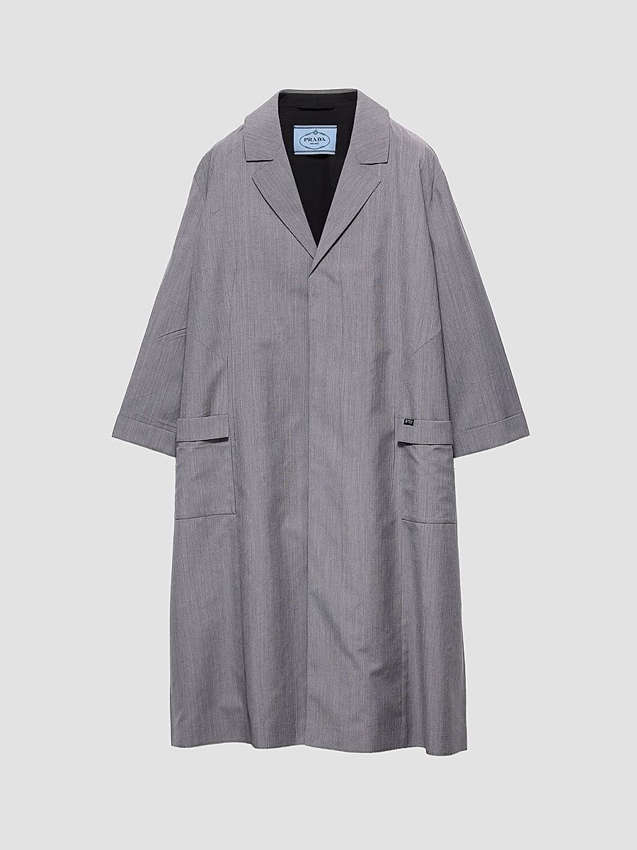 Women's Single-Breasted Light Mohair Coat - Grey - Size 8