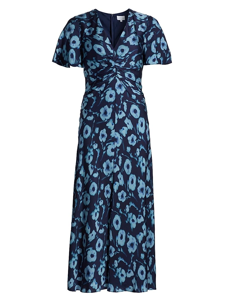 Women's Daphne Poppy Dot Midi-Dress - Maritime Blue Multi - Size 14