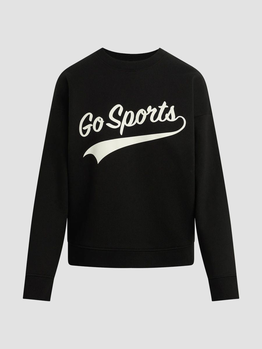 Favorite Daughter Women's Go Sports Crewneck Sweatshirt - Black White - Size XL