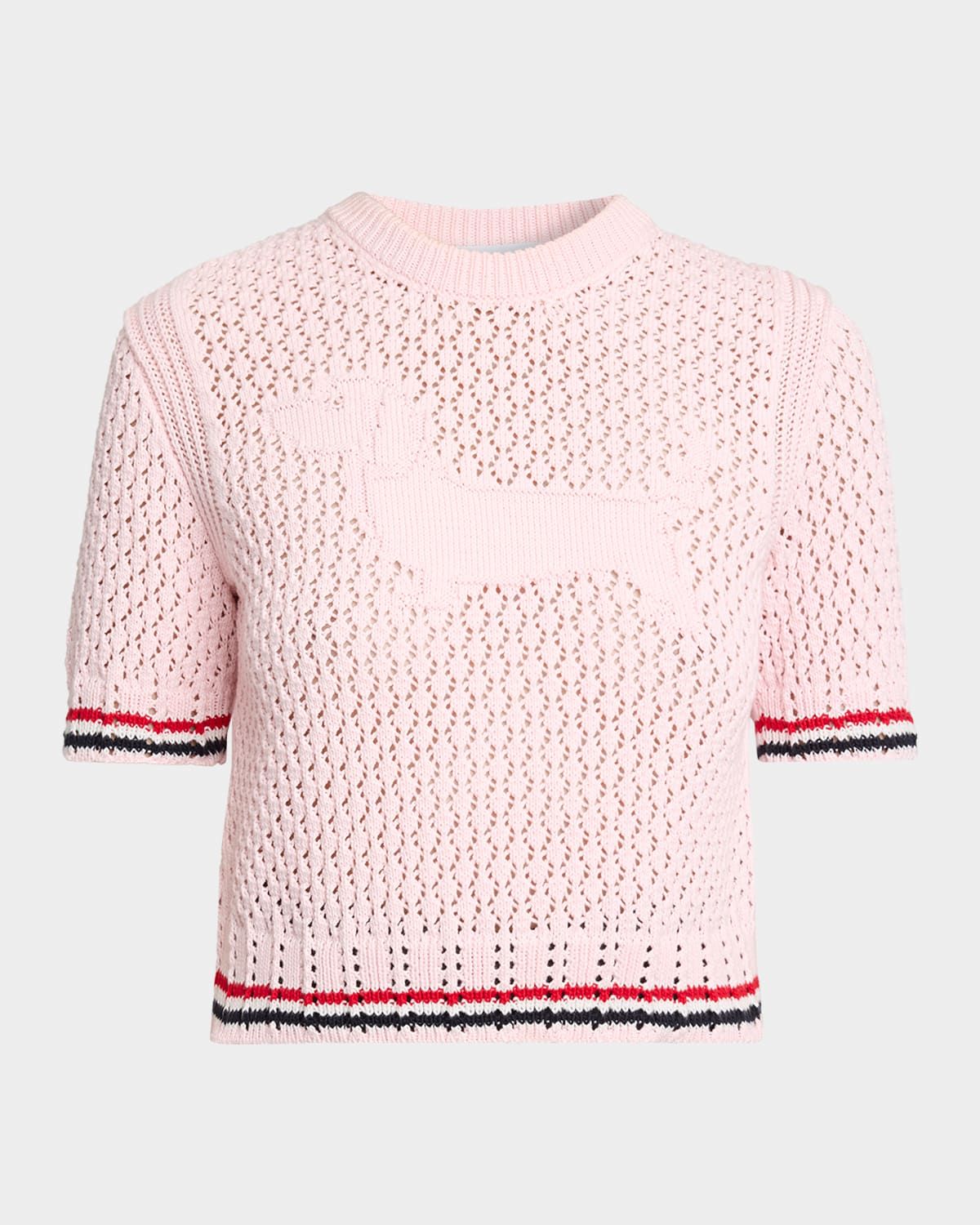Hector Icon Short-Sleeve Pointelle Knit Sweater